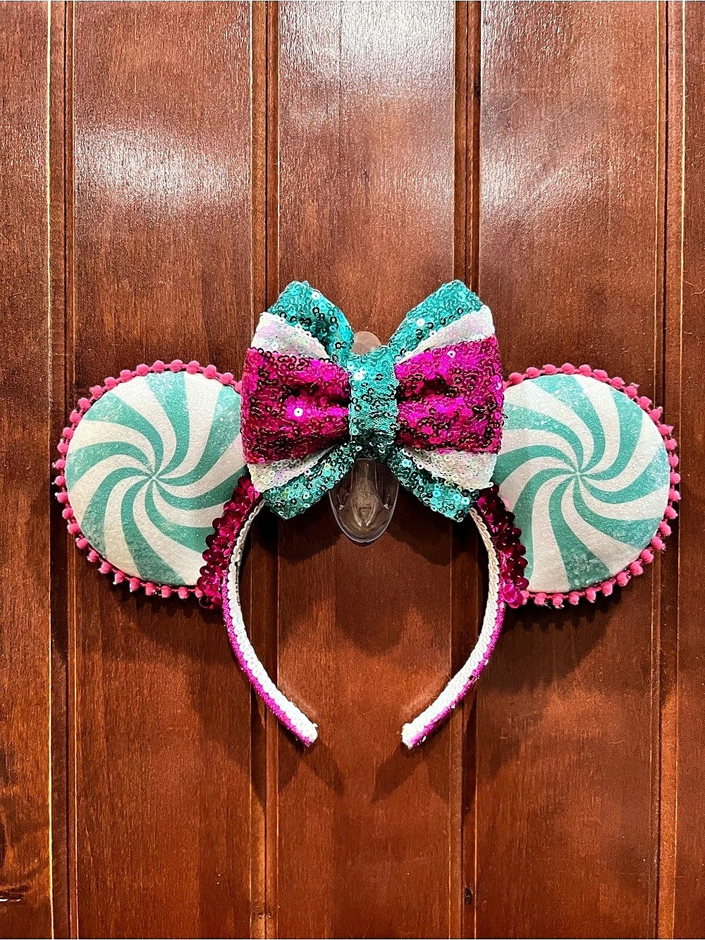 Disney Pink & Green Sequin Mouse Ears Headband